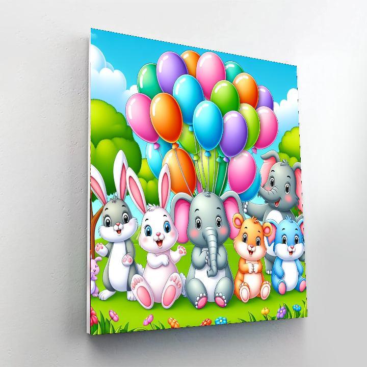 Bouncing Balloons Festival DIY Paint By Numbers