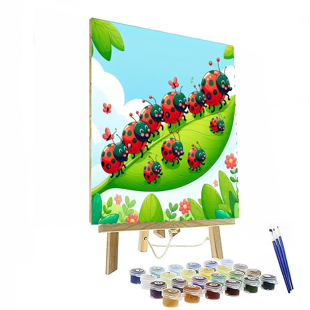 Cheery Ladybug Parade Paint By Numbers Art