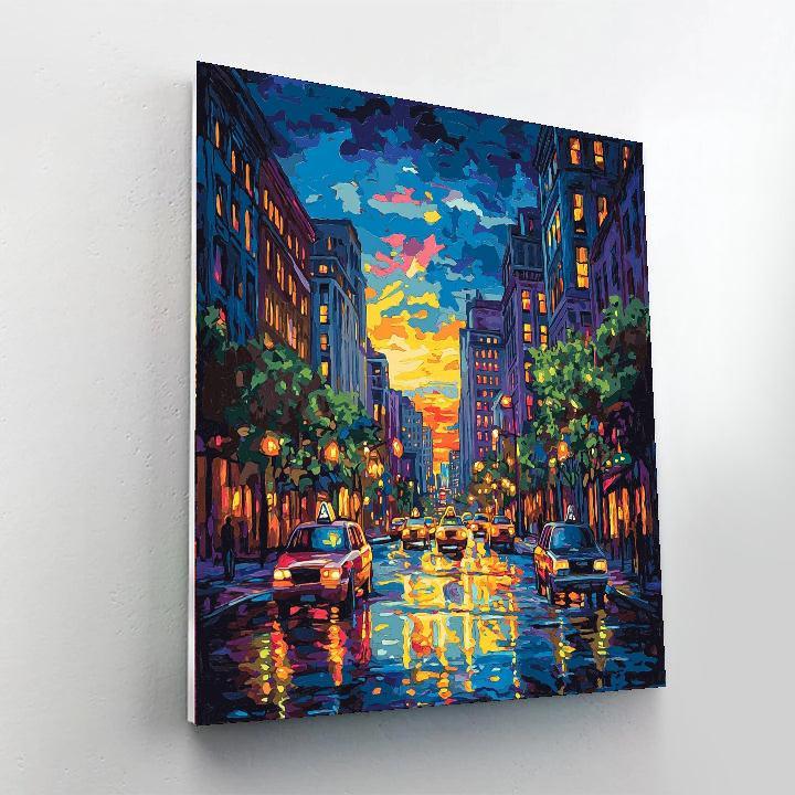 Edward Hopper Inspired Nocturnal City Glow  Paint By Numbers