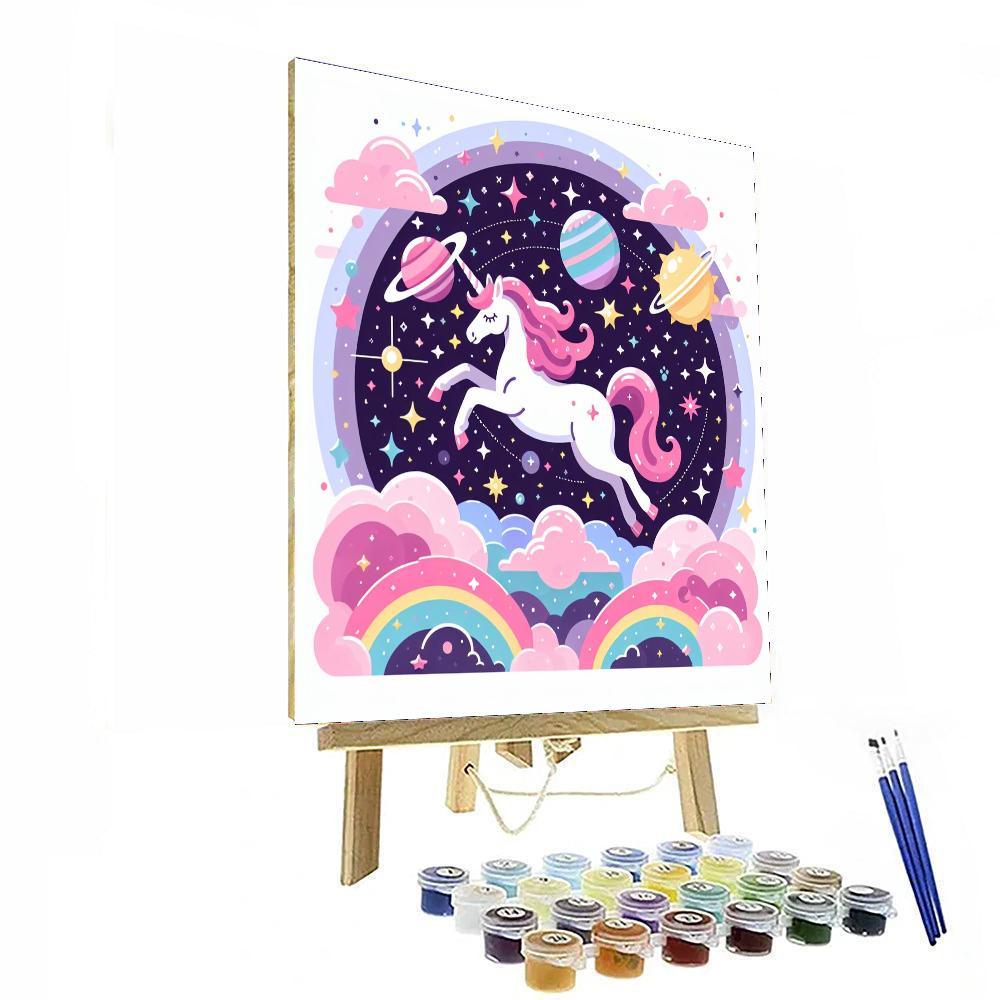 Cosmic Unicorn Journey Paint By Numbers Art