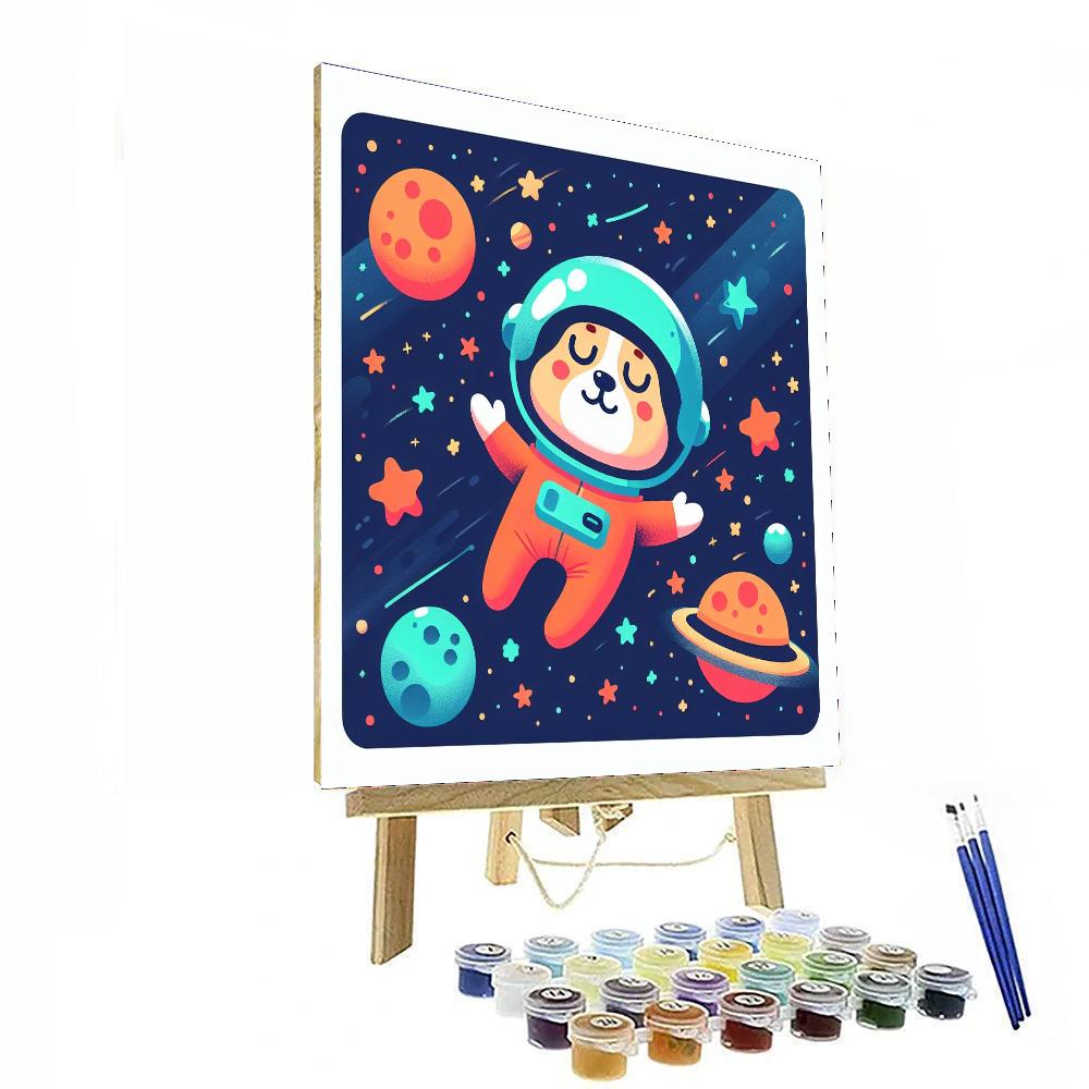 Adventurous Space Dog Paint By Color