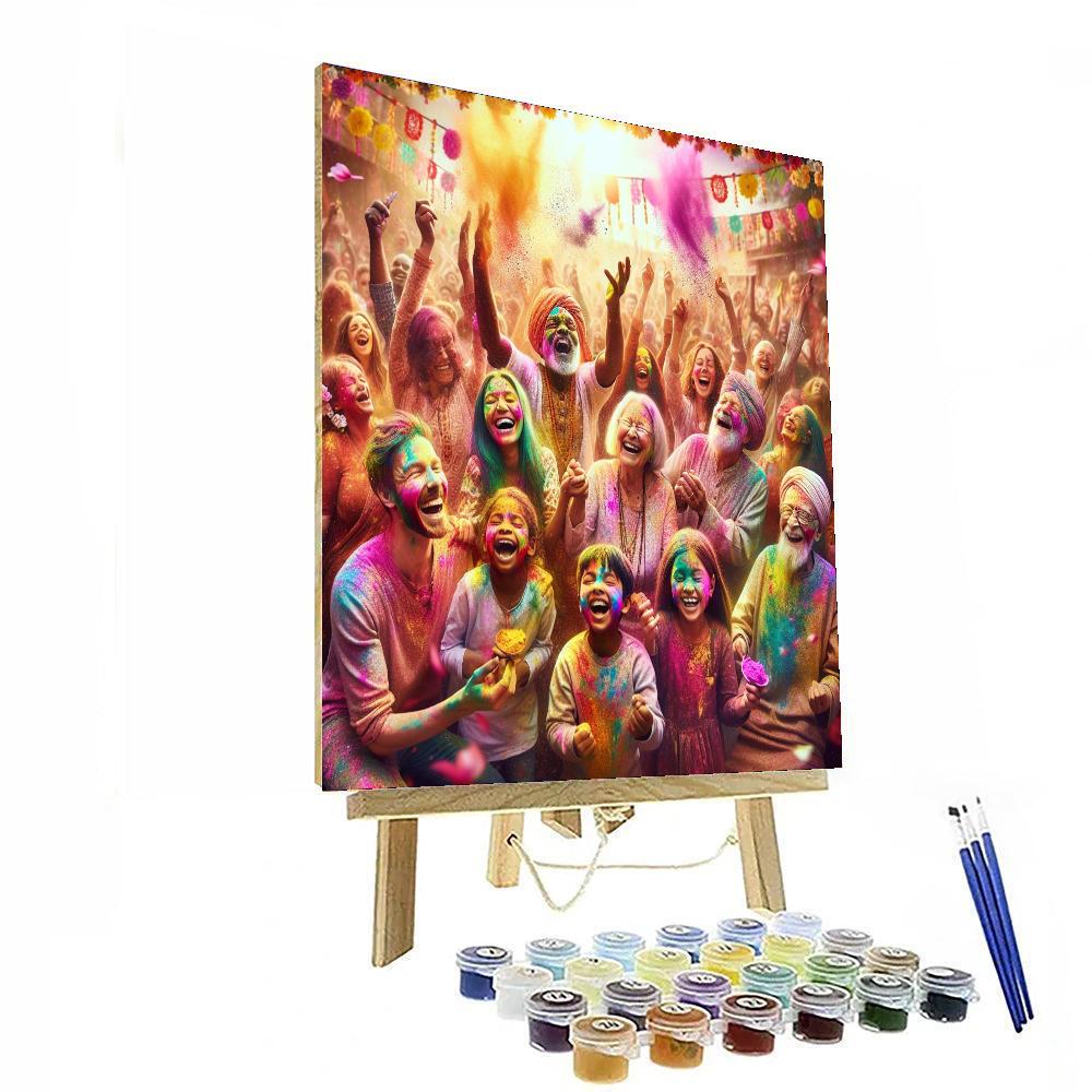 The Festival Of Color (holi) Number Painting