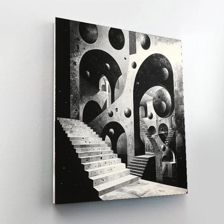 M.C. Escher Inspired Mathematical Voyage  Number Painting