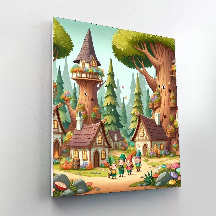 Fantasy Elf Village Paint By Color