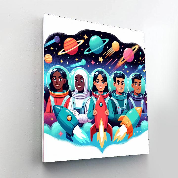 Outer Space Adventure Voyage DIY Paint By Numbers