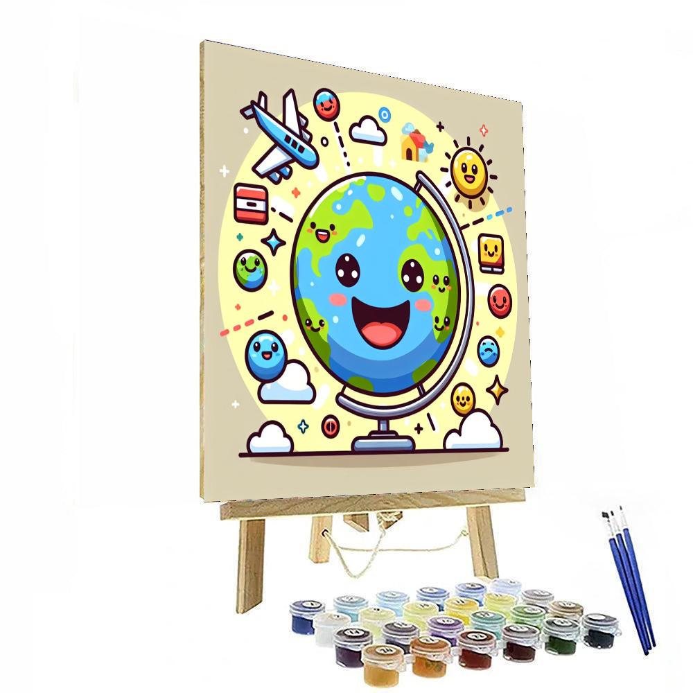 Glorious Globe Number Painting