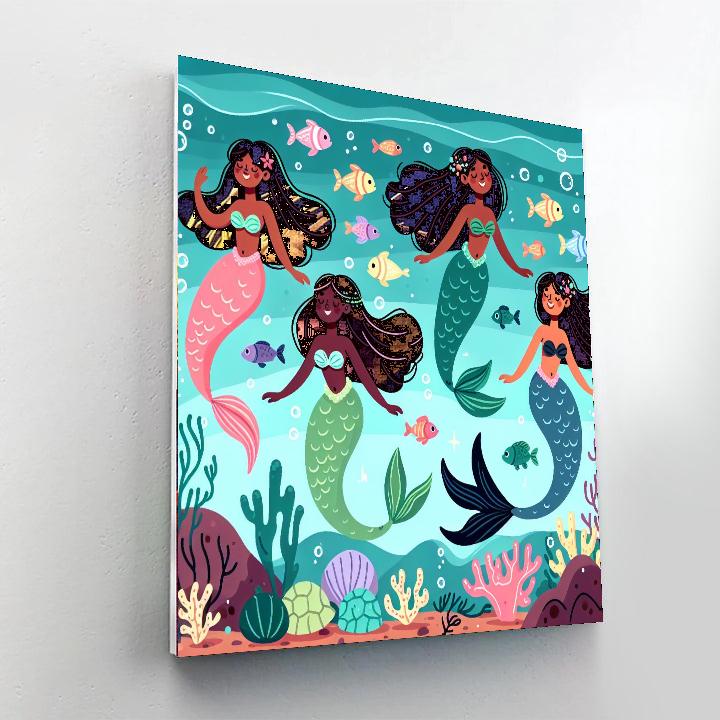 Underwater Kingdom With Mermaids Painting Number Kit