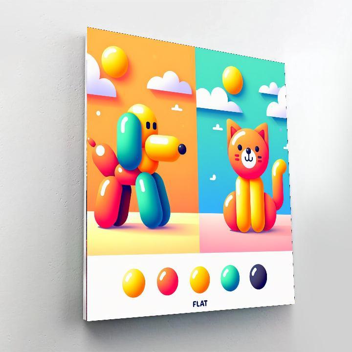 Bouncy Balloon Animals Painting By Numbers Kit