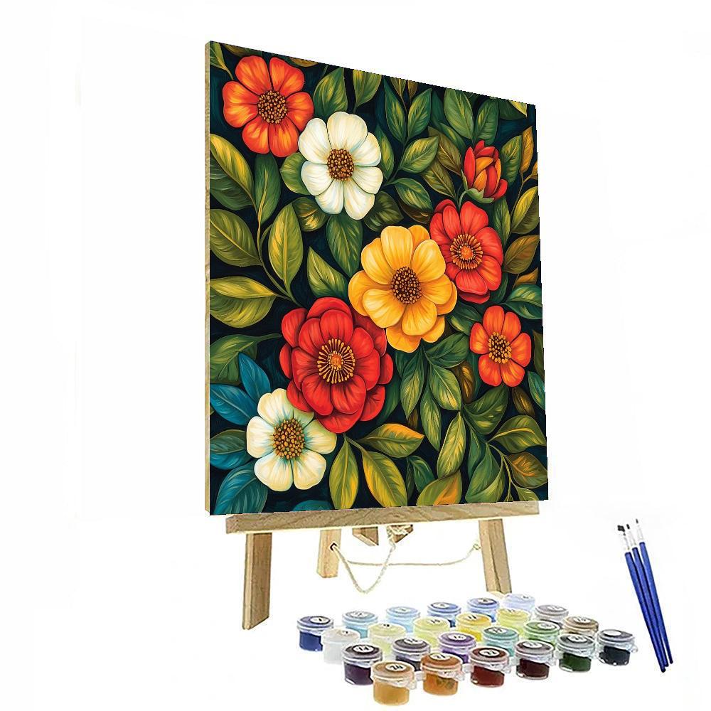 Frida Kahlo Inspired Vibrant Blossoms Of Resilience  Paint By Color