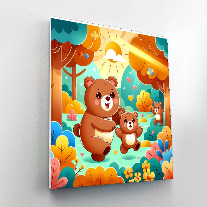 Adorable Animal Family Paint By Numbers Art