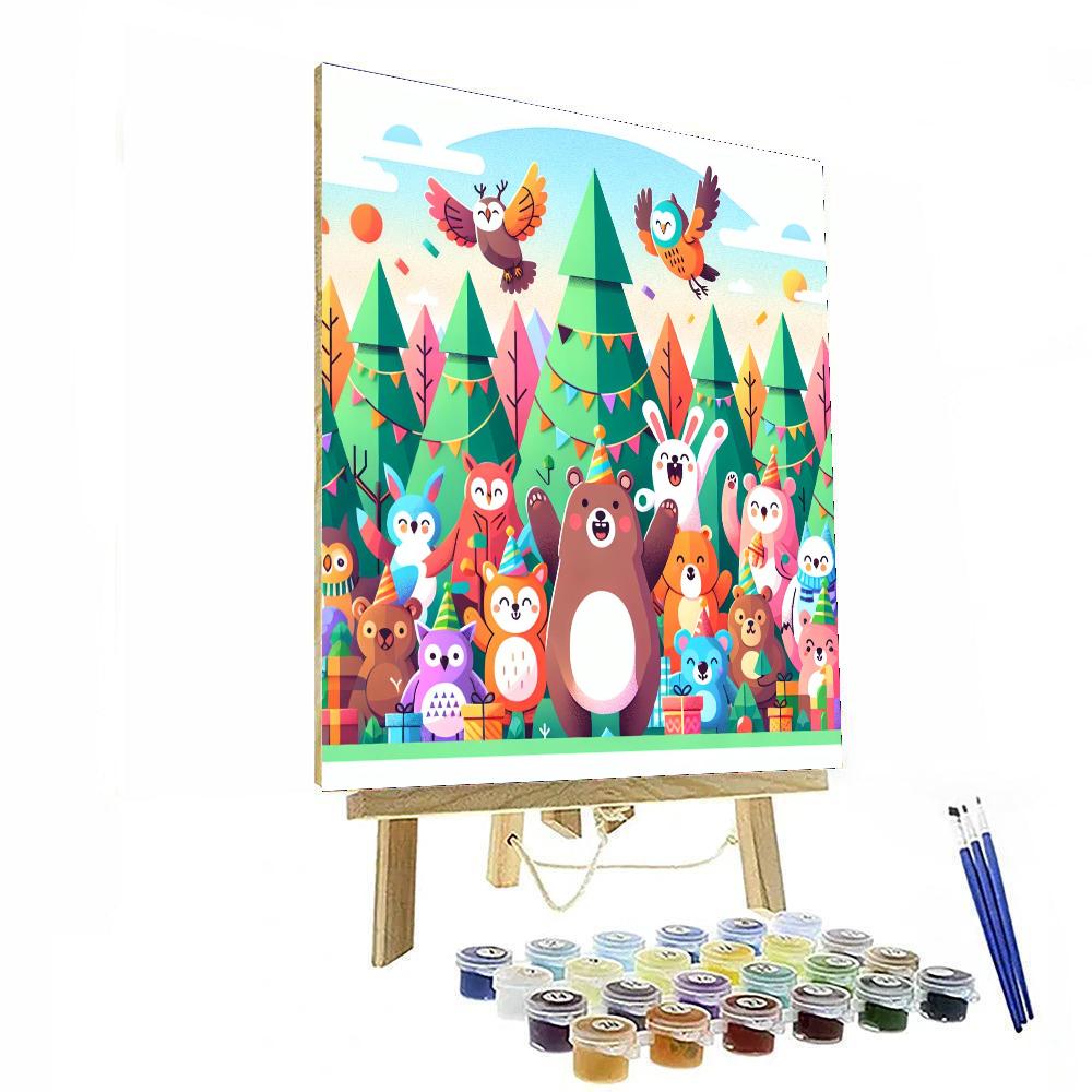 Festive Forest Friends Paint By Numbers Art