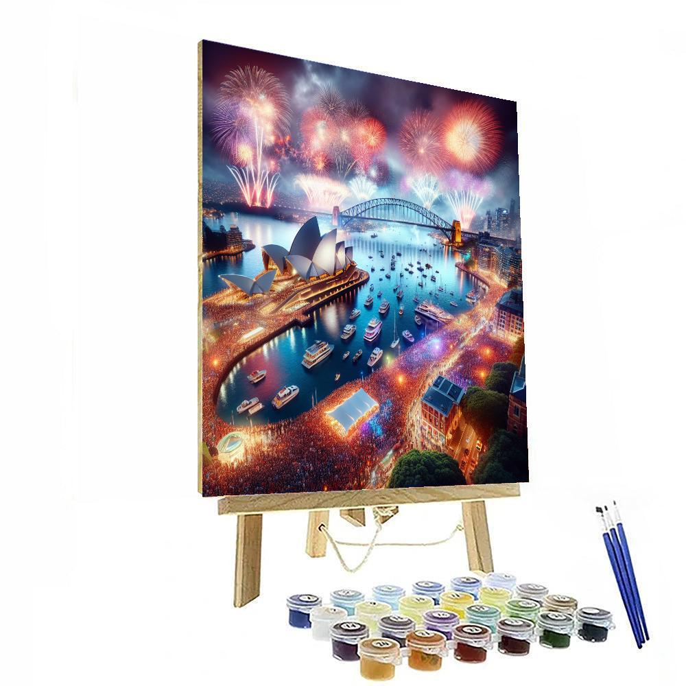 New Year’s Eve Fireworks - Sydney Painting By Numbers Kit