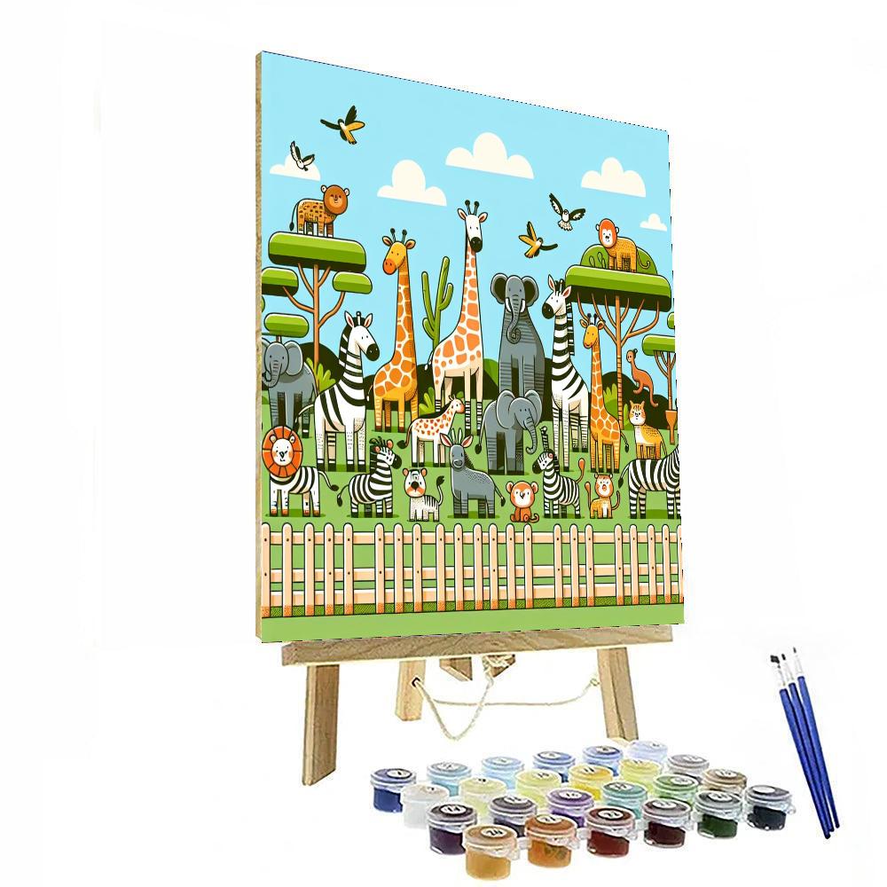 Rainbow Zoo Adventure Painting Number Kit