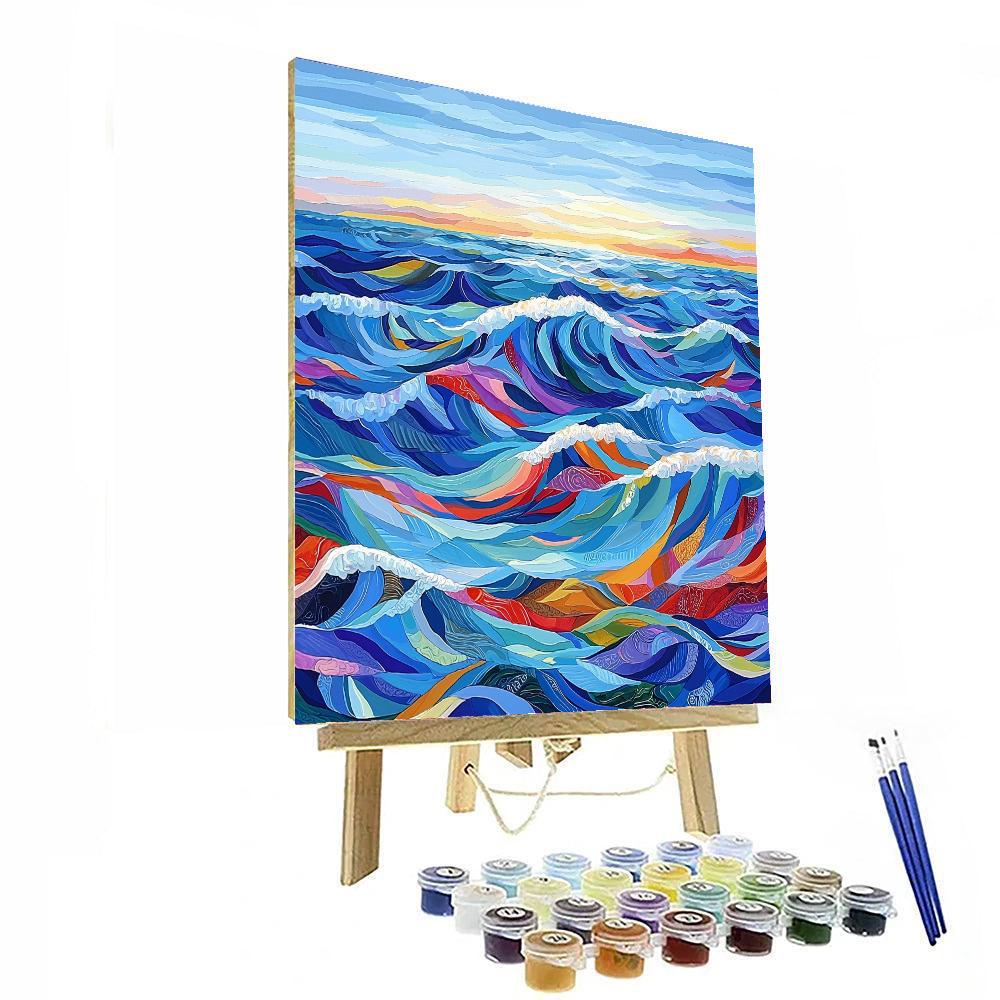 Bridget Riley Inspired Prismatic Waves  Paint By Numbers Kits