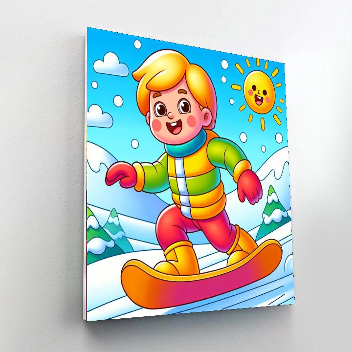 Sporty Snowboarder DIY Paint By Numbers