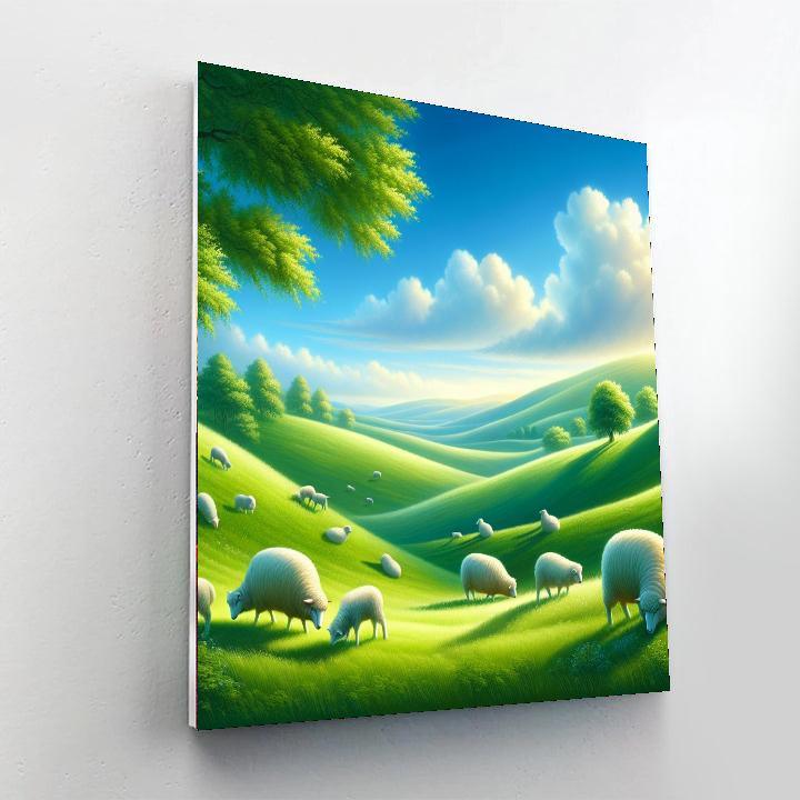 Serene Pastoral Landscape Painting By Numbers Kit