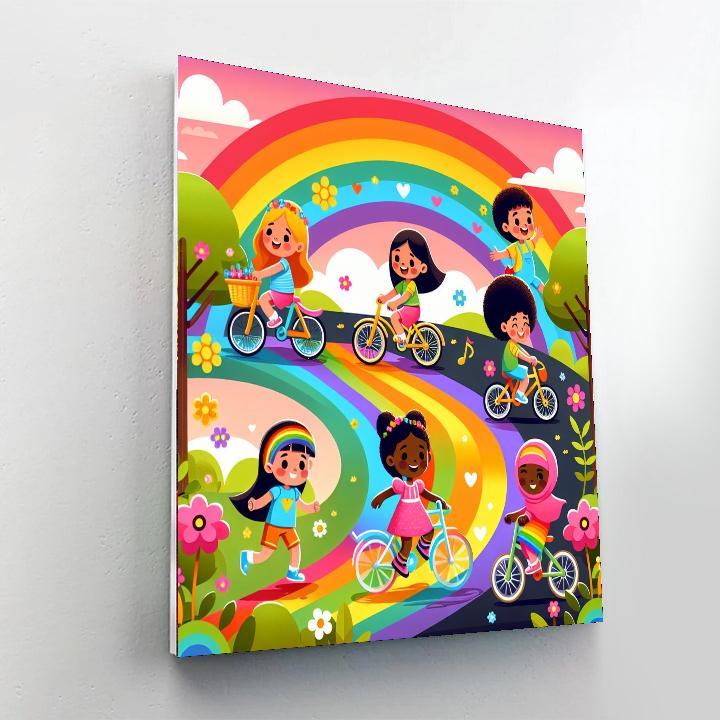 Joyful Rainbow Road Numbered Painting Kits