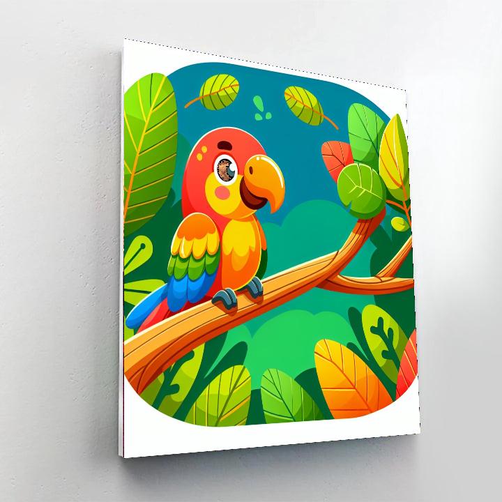Tropical Parrot Number Painting