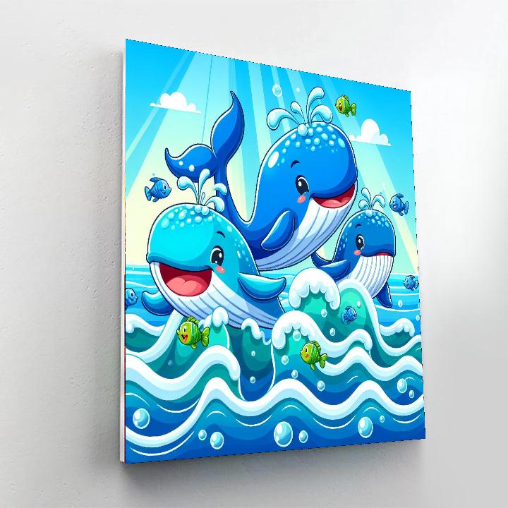 Wacky Whales Painting Number Kit