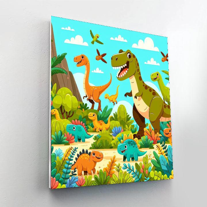 Dinosaur Adventure Time Paint By Numbers Art