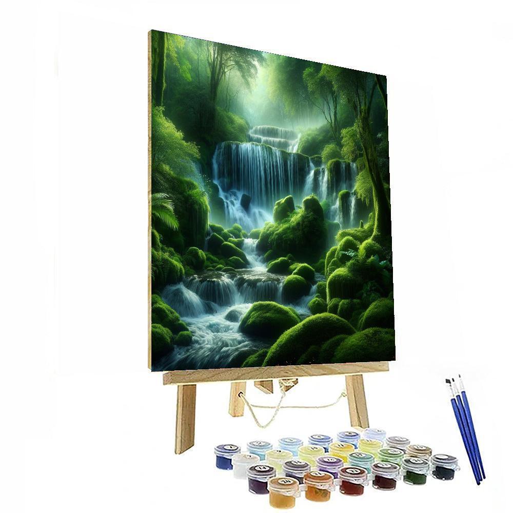 Serene Zen Waterfall Paint By Numbers Kits