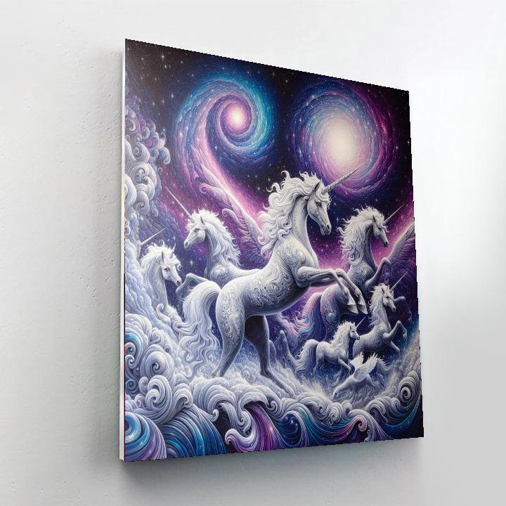 Celestial Magic Of Unicorns DIY Paint By Numbers