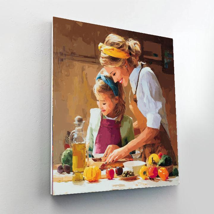 Mom And Me In The Kitchen Painting Number Kit
