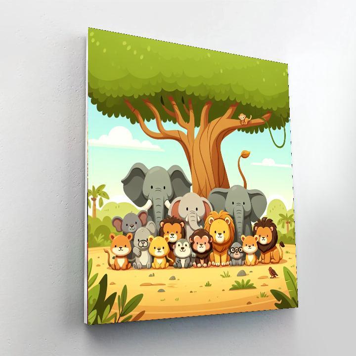 Cuddle In The Jungle Paint By Color