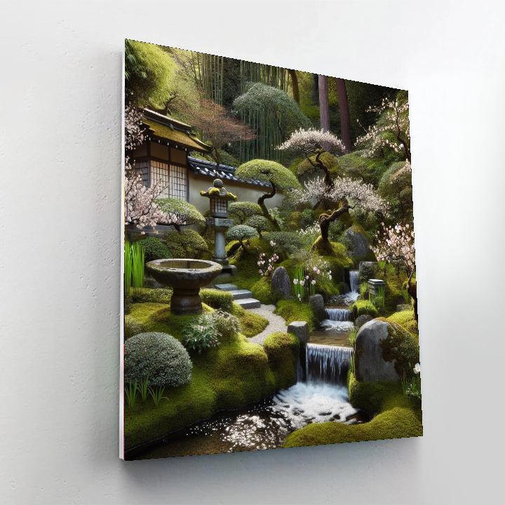 Elegant Japanese Tea Garden Paint By Numbers Art