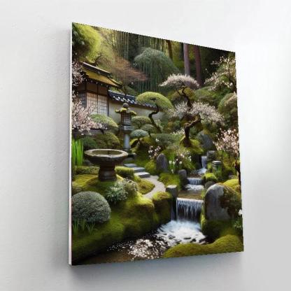 Elegant Japanese Tea Garden Paint By Numbers Art