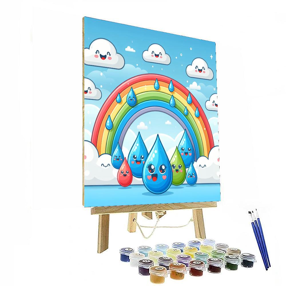 Rainbow Raindrop Reverie Numbered Painting Kits