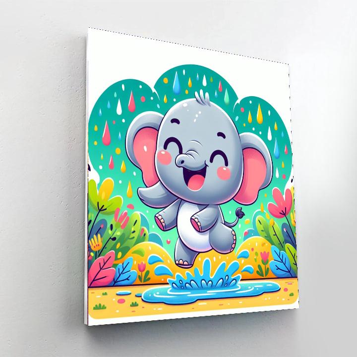 Bubbly Baby Elephant Numbered Painting Kits
