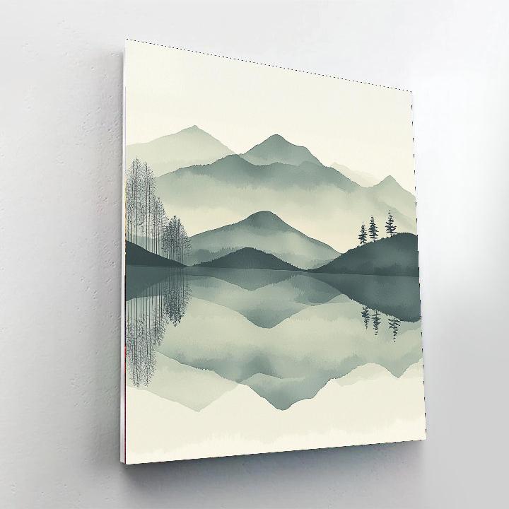 Zhao Mengfu Inspired Misty Reflections  Numbered Painting Kits