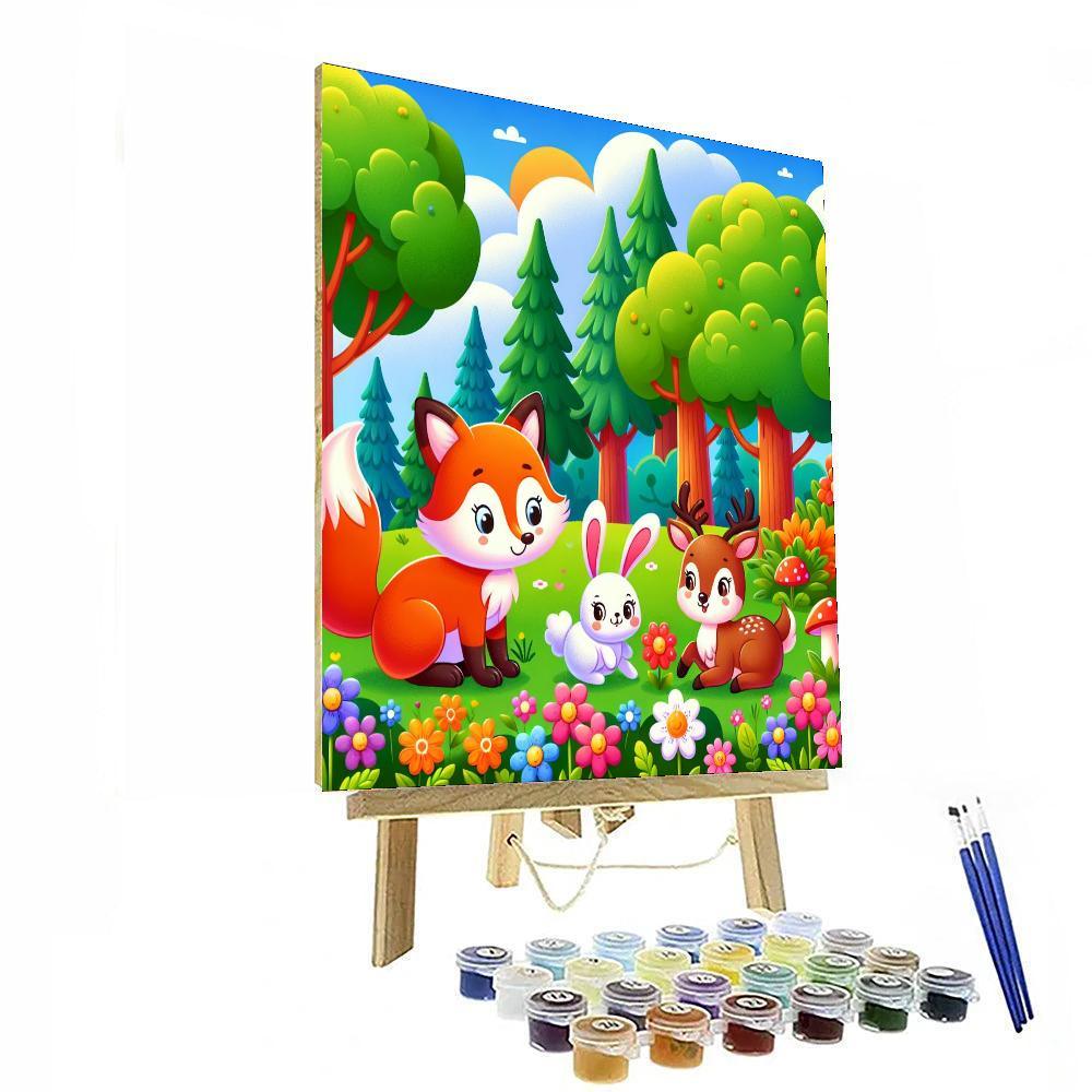 Lively Forest Adventure Paint By Numbers Art