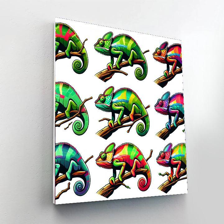 Clever Chameleons Paint By Numbers Art