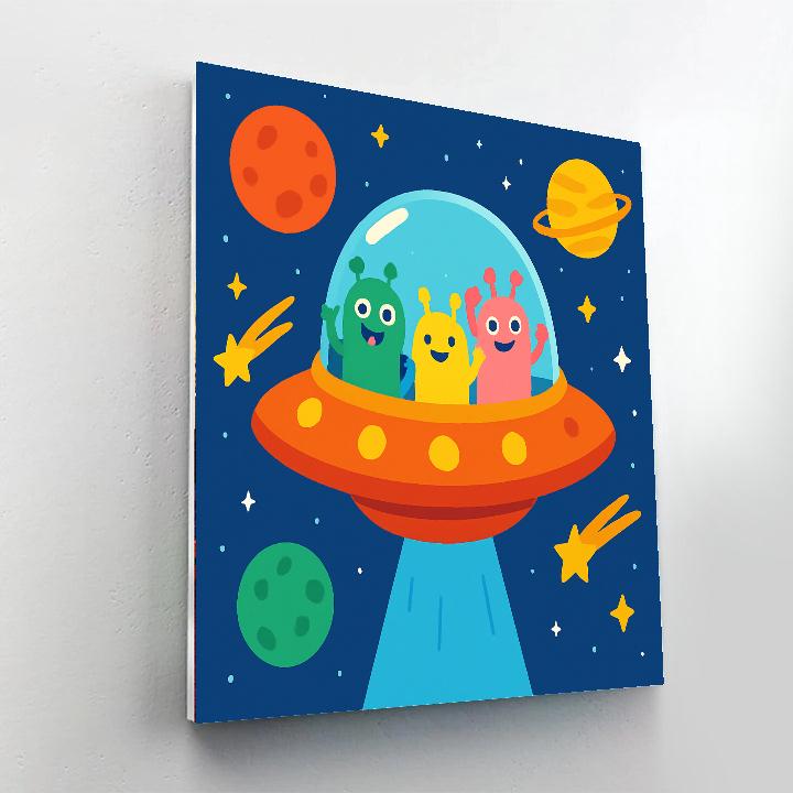 Cosmic Journey With Aliens Painting By Numbers Kit