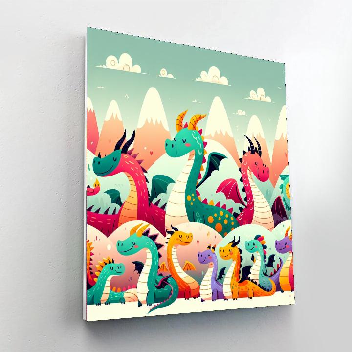 Whimsical Dragon Party Painting By Numbers Kit
