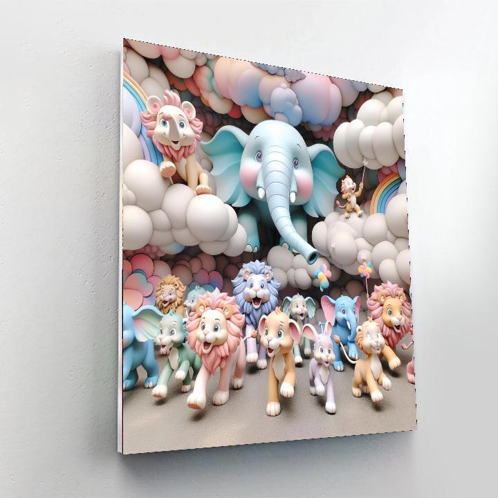 Pastel Animal Parade Numbered Painting Kits