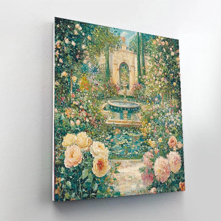 Jean-Honoré Fragonard Inspired Opulent Rococo Garden  Paint By Numbers