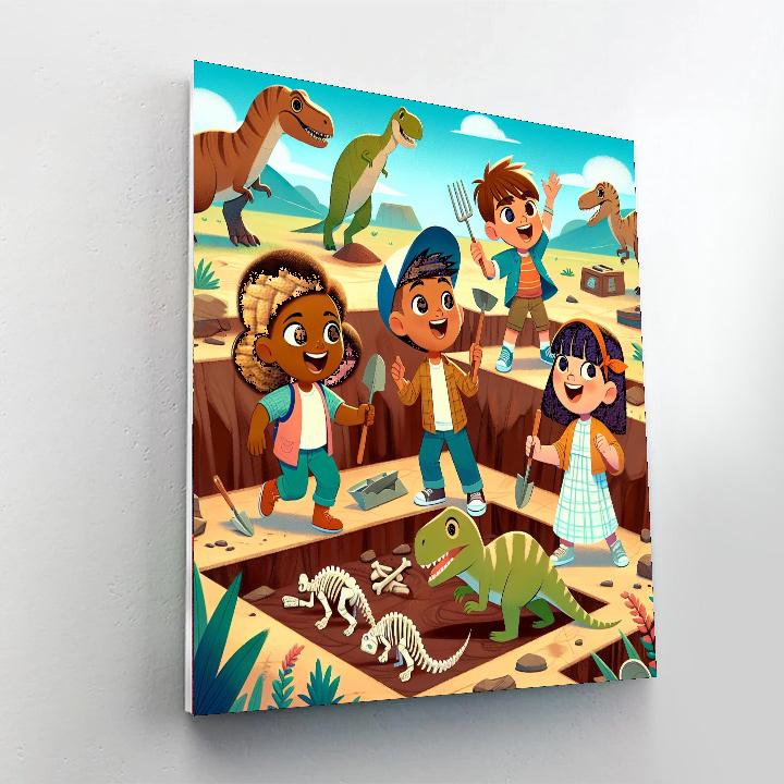 Dinosaur Excavation Expedition DIY Paint By Numbers