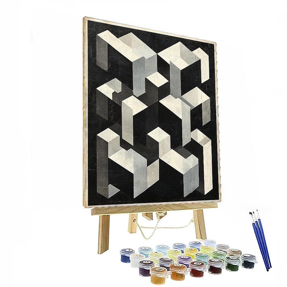 M.C. Escher Inspired Symmetrical Elysium  Paint By Numbers