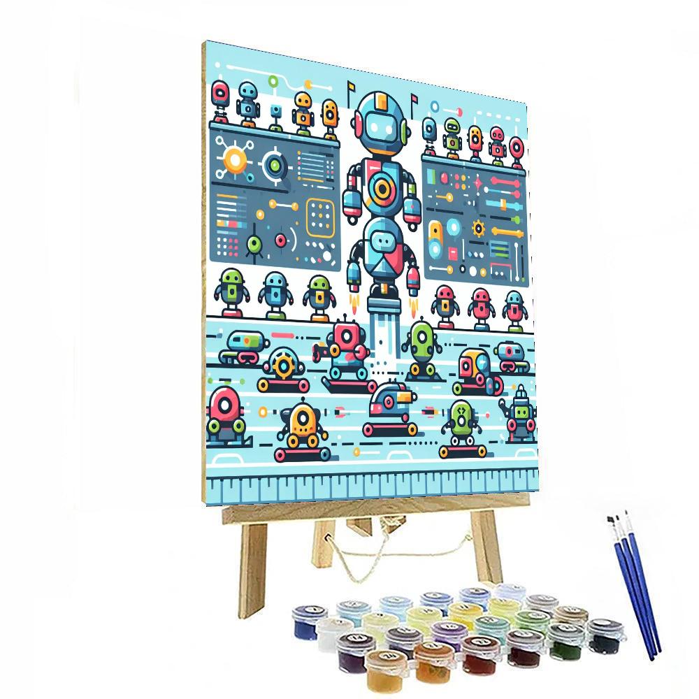 Galactic Robot Challenge Paint By Numbers Art
