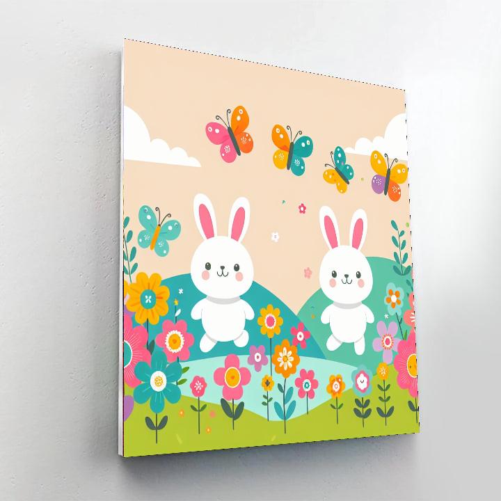 Happy Hopping Bunnies Paint By Numbers
