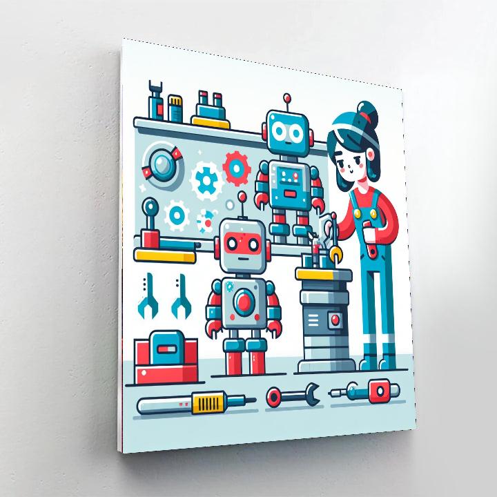 Robo Repair Shop DIY Paint By Numbers