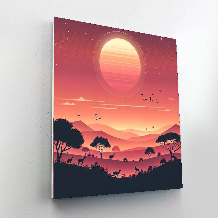 Sunset Hilltop Reverie Paint By Number