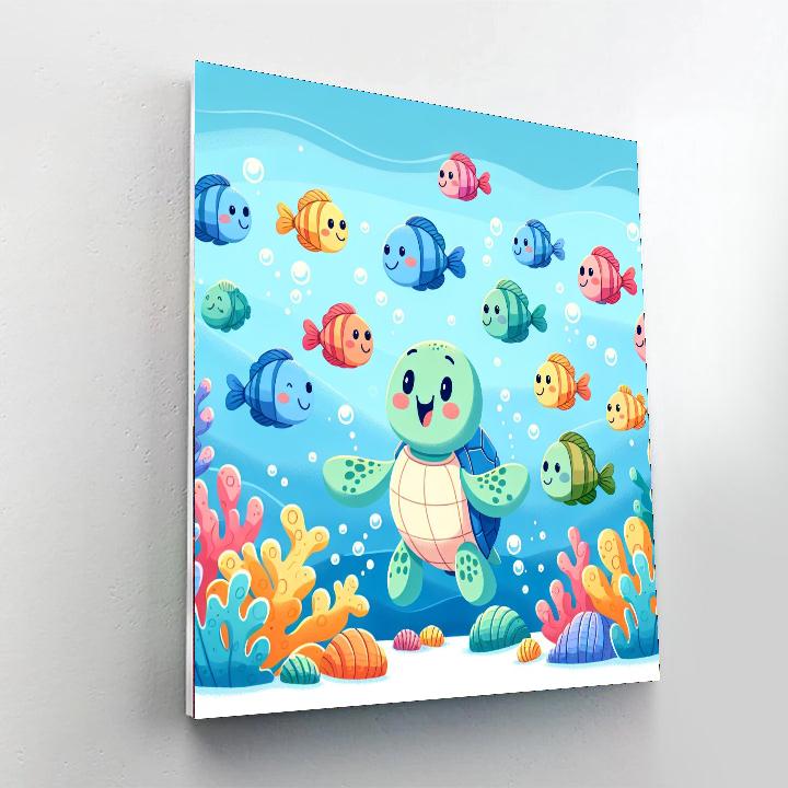 Exploring Underwater With Fish Friends DIY Paint By Numbers