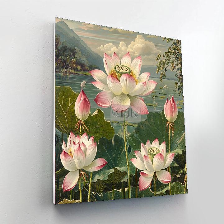 Nandalal Bose Inspired Melodies Of The Lotus  Paint By Numbers