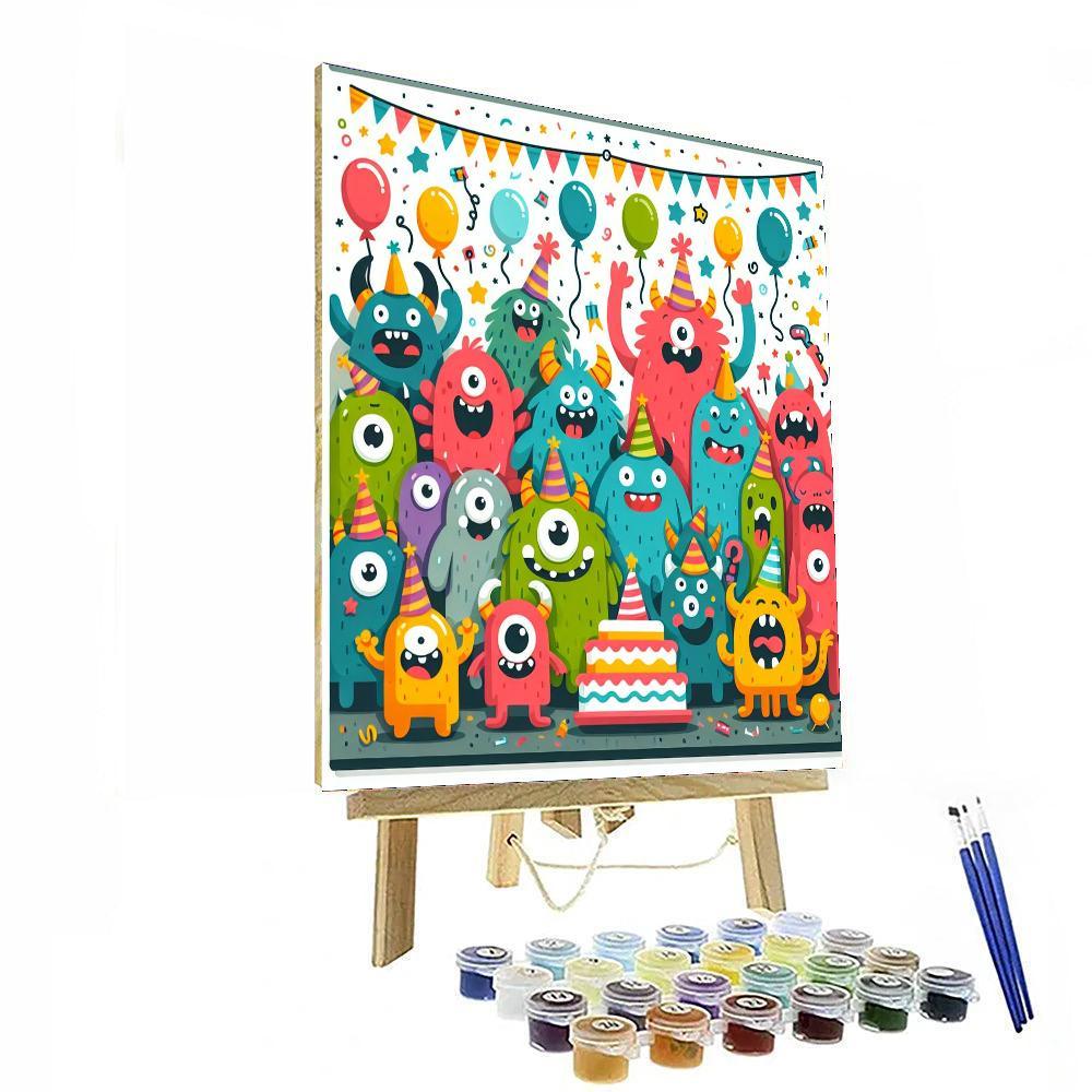 Joyful Monster Bash Paint By Numbers Art