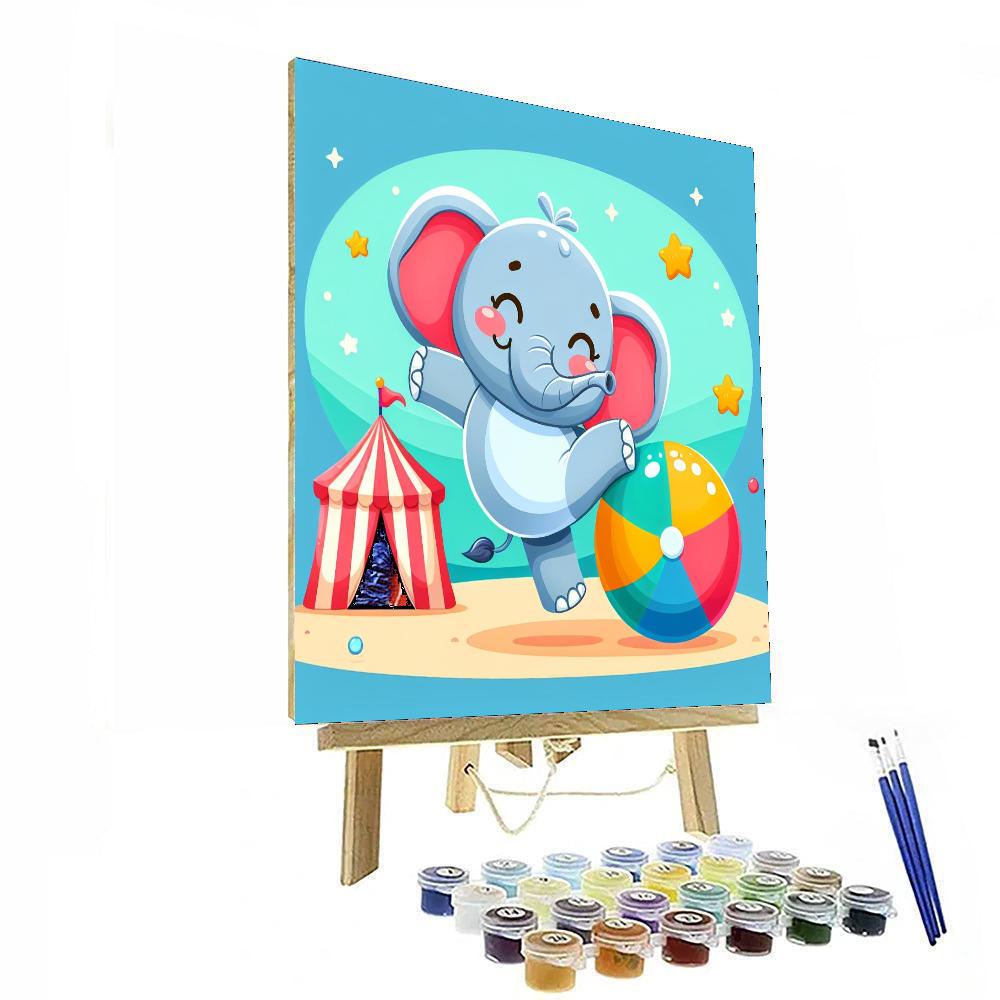 Merry Circus Elephant DIY Paint By Numbers