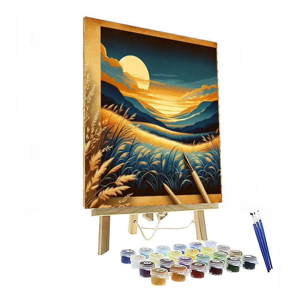 Golden Meadow At Dusk Paint By Numbers Art